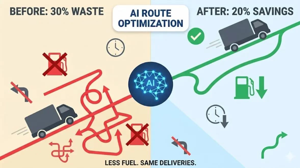 The Route That Bleeds Cash: How AI Cuts Fuel Costs Without Reducing Deliveries